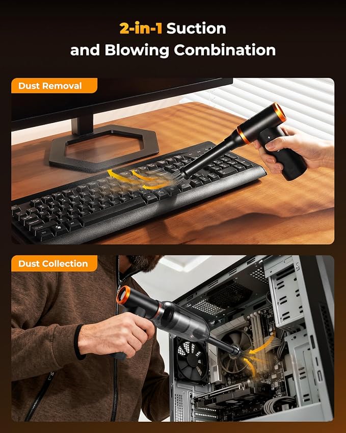 K&F CONCEPT Electric Compressed Air Duster|300000RPM Vacuum Cleaner|3 Gear - Image 2