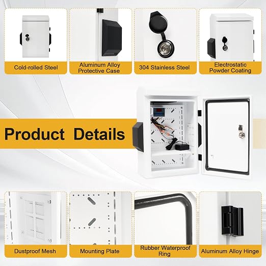 Outdoor Electrical Box with Key Lock, Aluminum Alloy Back Beam with M10 Sliding - Image 4