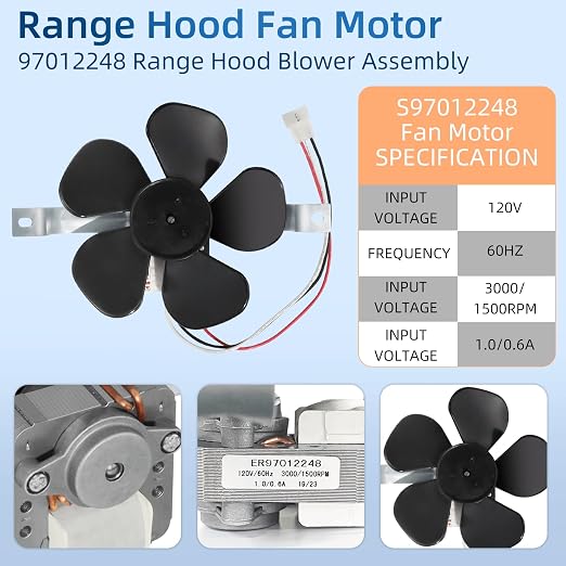 S97012248 97012248 Range Hood Fan Motor BP17 Replacement Part fit - Image 4