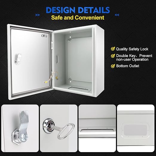 Outdoor Electrical Box, Steel Junction Box 20 x 16 x 8'', NEMA 4X Electrical - Image 7