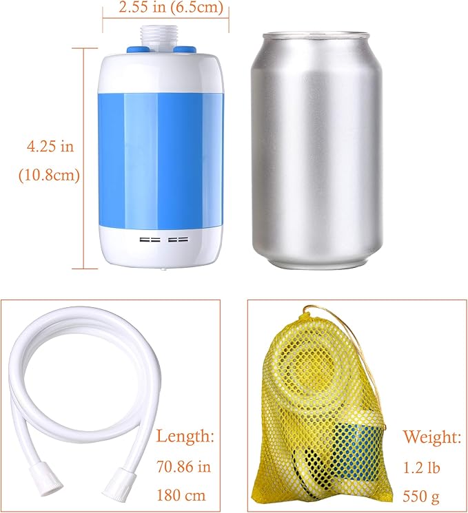 Iron Hammer Portable Shower Camping Shower Outdoor Shower Handheld Electric Shower