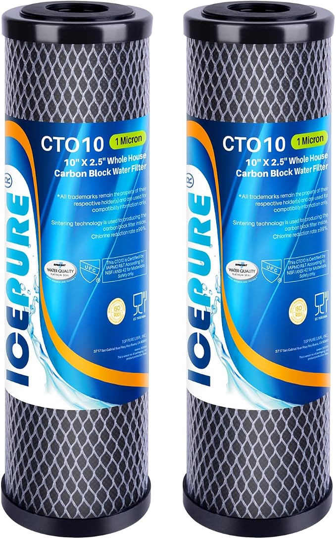 ICEPURE 1 Micron 2.5" x 10" Whole House CTO Carbon Sediment Water Filter by ICEPURE