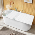 Bathtub Cover Foldable 62.9" x 31.5" Bath Tray Adjustable PVC Shutter Bath Lid Anti-dust Bathtubs Cover for Tub Can Store Wine Glass, Books, Tablets, Cellphones (White)