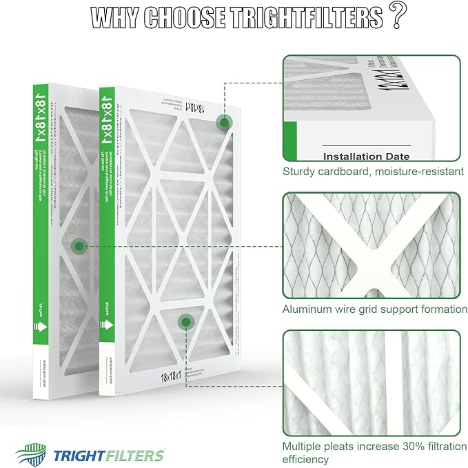 18x18x1 Air Filter 4 Pack, MERV 8 Pleated Dust Defense Air Filters Replacement - Image 4
