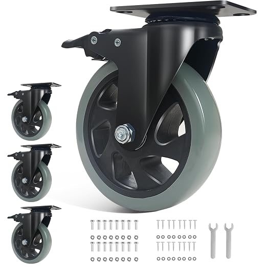 5" Caster Wheels Set of 4 Heavy Duty, BZOLIHEU Swivel Caster by BZOLIHEU