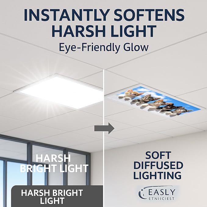 2 Pack Fluorescent Light Covers 4x2 ft Magnetic Light Covers - Image 2