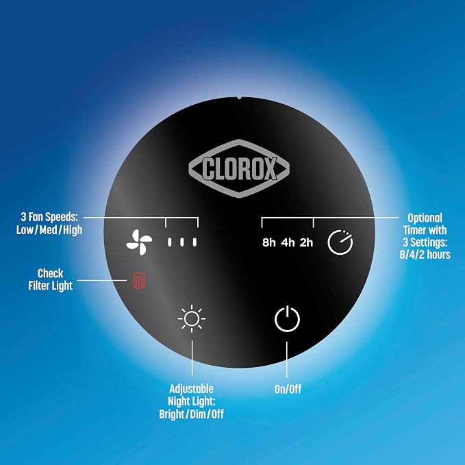 Clorox Air Purifiers for Bedroom Home, True HEPA Filter, Small Rooms Up to 200 - Image 11