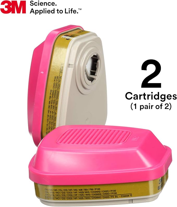 3M P100 Respirator Cartridge/Filter 60926, 1 Pair, Helps Protect Against - Image 3