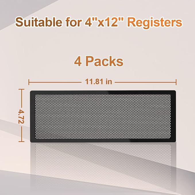 Floor Register Vent Cover- 4"x12" Air Vent Screen Mesh, Frame Tape Perfect - Image 6