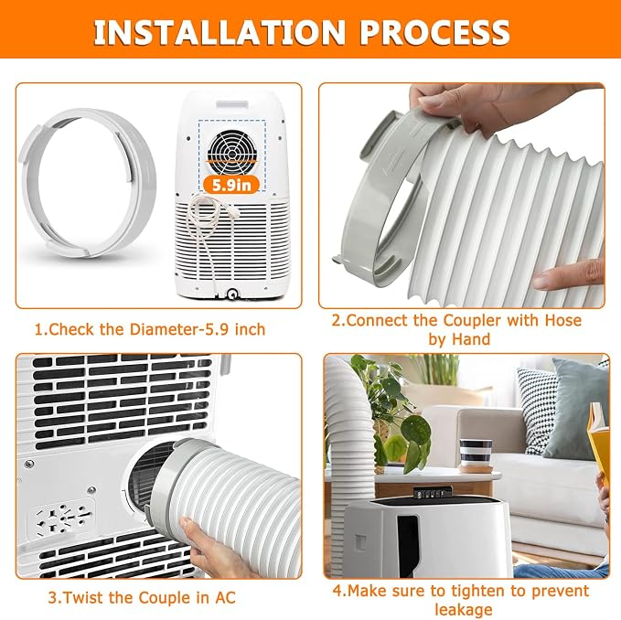 Portable Air Conditioner Exhaust Hose Coupler 5.9 Inch AC Unit Tube Connector - Image 5
