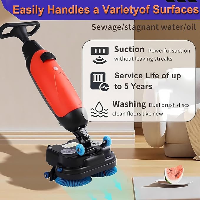 Floor Polisher Commercial, Dual-Brush Rotary Floor Scrubber, Lightweight - Image 2