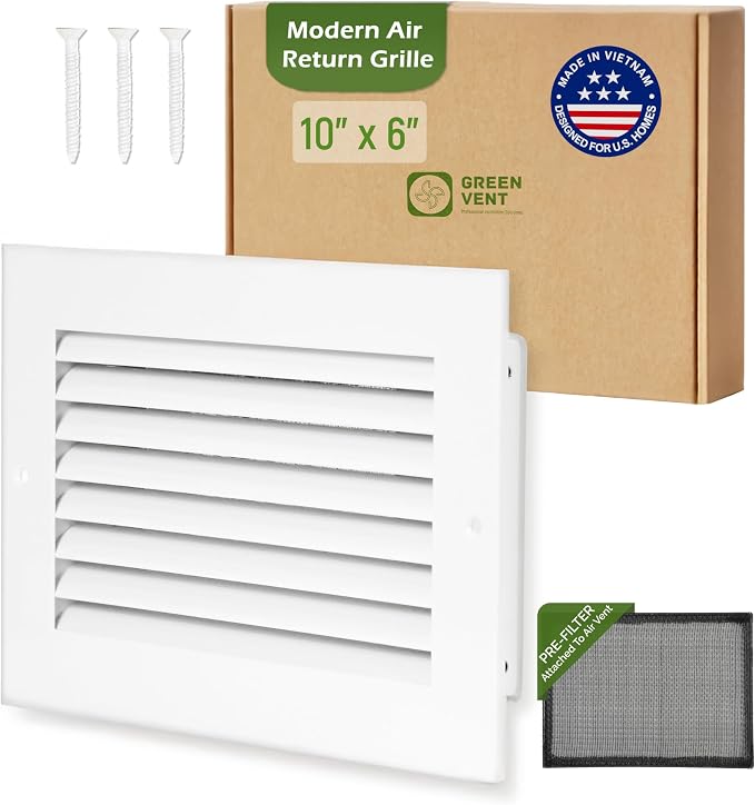 Modern Air Return Grille 10x6 by GREENVENT