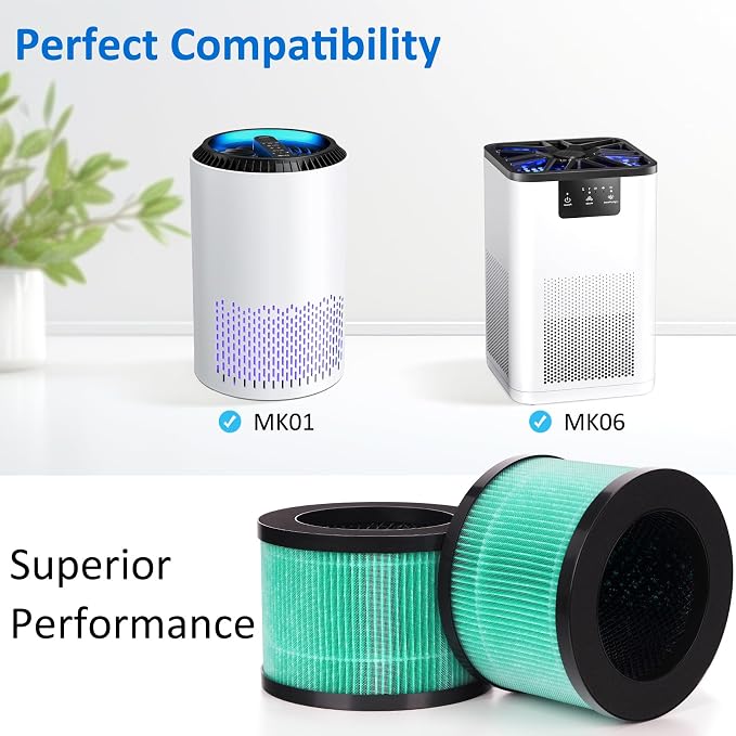 2 Pack MK01 MK06 True HEPA Replacement Filter Compatible - Image 3
