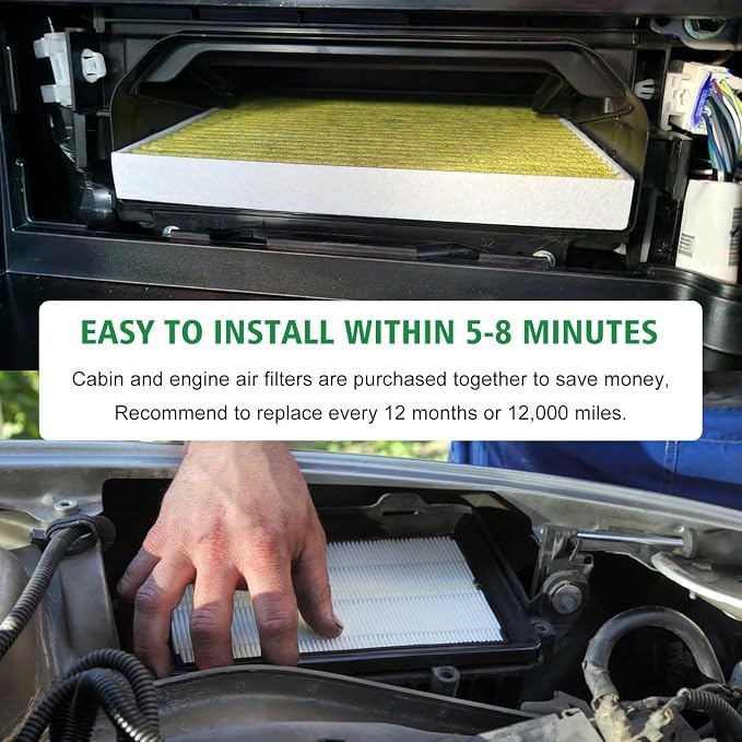 2PCS Cabin Engine Air Filter Kits Fits - Image 3