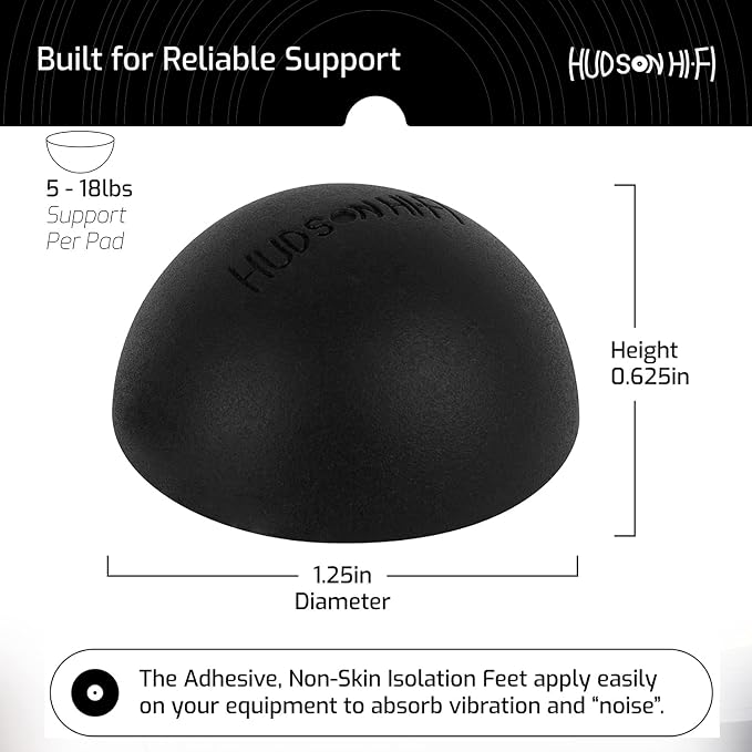 Hudson Hi-Fi Speaker Isolation Feet – Adhesive Silicone Anti-Vibration Pads - Image 6