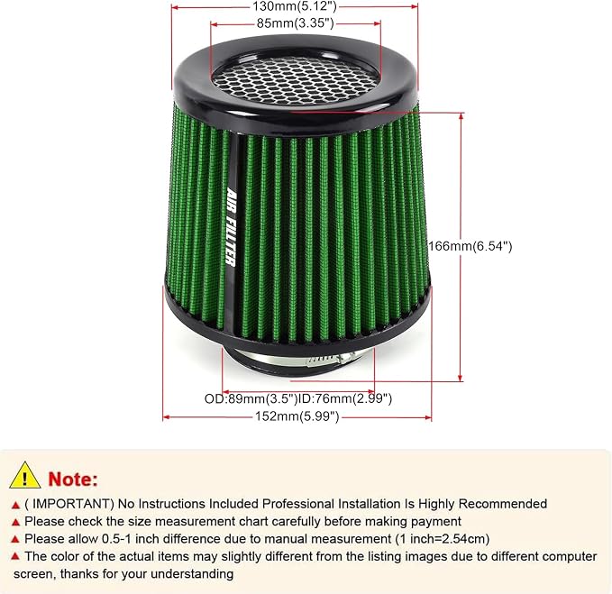 Universal 3 Inch 76mm Air Intake Filter Replacement Cone Air Filters Quality - Image 4