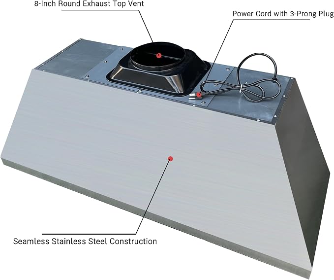 CT Copper Tailor Sloped Copper Vent Hood Island Mount, 1260 CFM Exhaust Fan - Image 9