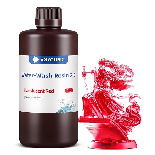 ANYCUBIC Water Washable 3D Printer Resin 2.0, 405nm High Precision 3D Resin by ANYCUBIC