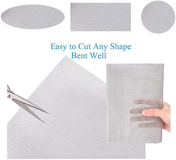 KISKIS 304 Stainless Steel Woven Wire Mesh, Wire Mesh Window Screen Mesh - Image 3