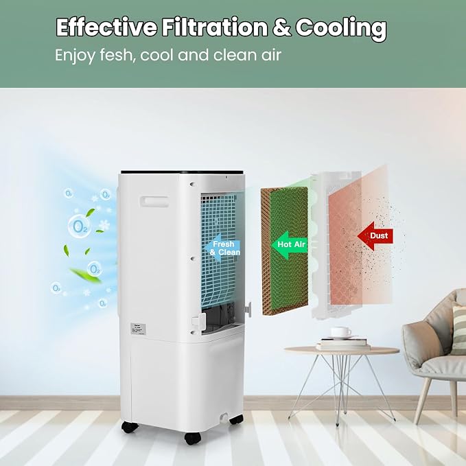 KOTEK 4-In-1 Evaporative Air Cooler, Portable AC Fan - Image 9