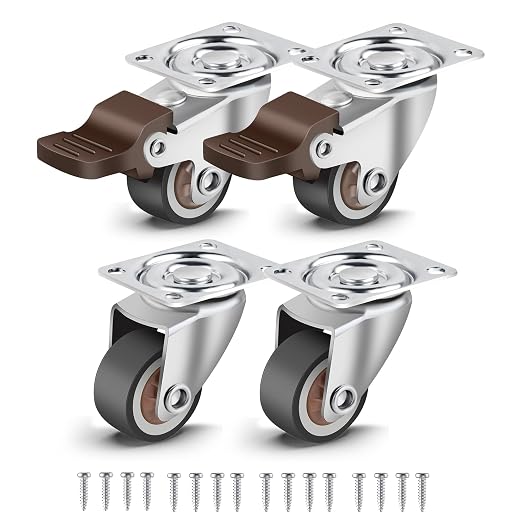 Nefish 4 Pack 1" Small Caster Wheels by Nefish