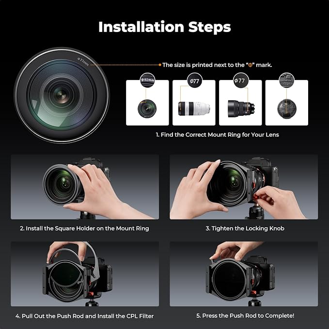 K&F CONCEPT X PRO Square Filter Holder System Kit - Image 6