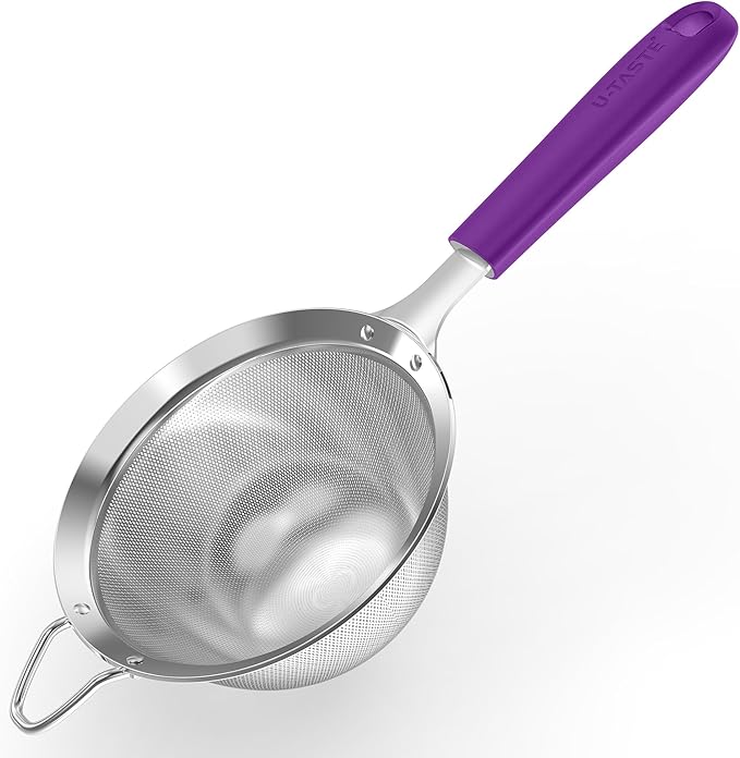 U-Taste Medium Fine Mesh Strainer: 18/8 Stainless Steel 4.73in 30 Mesh Kitchen by U-Taste