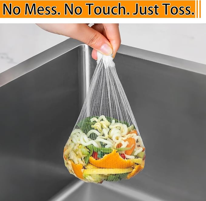 400 Pack Disposable Sink Strainer Bags – Ultra-Fine Elastic Mesh Food Catcher - Image 7