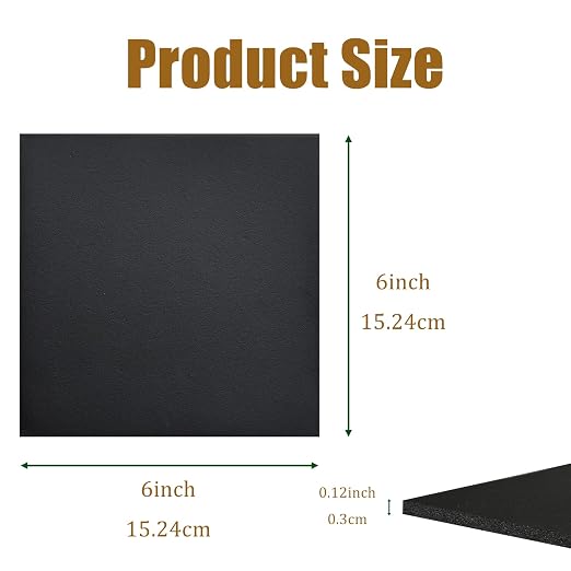 4 Pieces Adhesive Foam Padding 1/8 in Thick X 6 in X 6 in, Anti Vibration Pads - Image 2