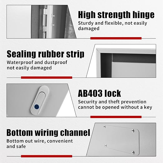 Electrical Box 24 x 16 x 10 Inch Indoor Outdoor Electrical Enclosure Box Steel - Image 3