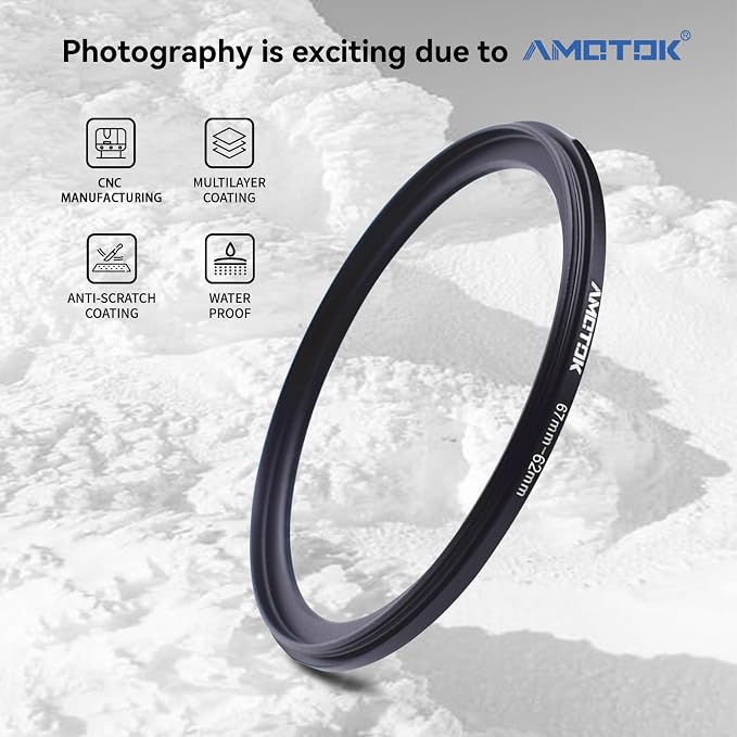 67mm Lens to 62mm Camera Lens Adapter, 67mm-62mm Filter Step-Down Ring - Image 2