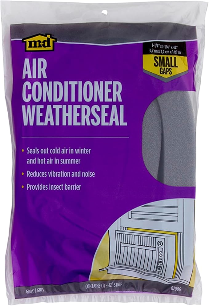 M-D Building Products 02006 1-1/4 in x 42 in Gray Foam Window Seal Strip – Air - Image 5