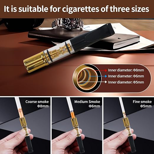Cigarette Filters Gold Plating 10pcs Cigarette Holder Reusable Clean Tar - Image 3