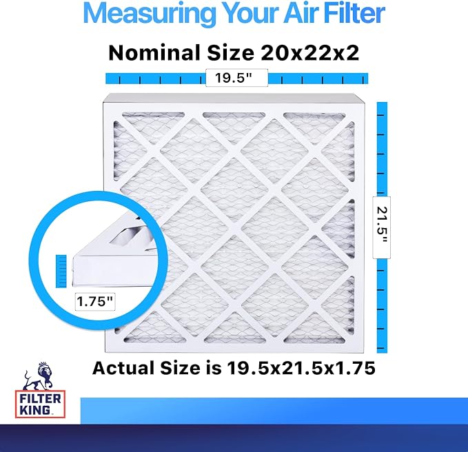 Filter King 20x22x2 Air Filter | 6-PACK | MERV 8 HVAC Pleated A/C Furnace - Image 2