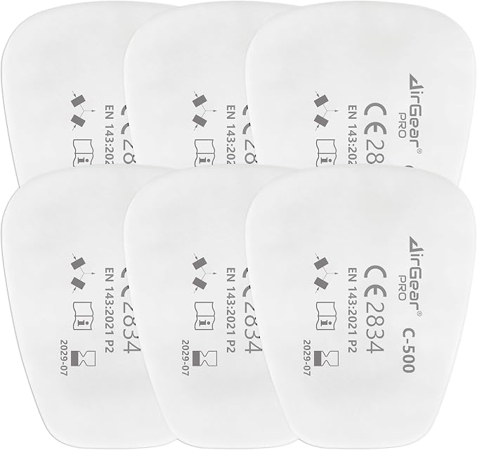 AirGearPro C-500 Filters for Reusable Respirator Mask | Anti-Dust Respirator by Airgearpro
