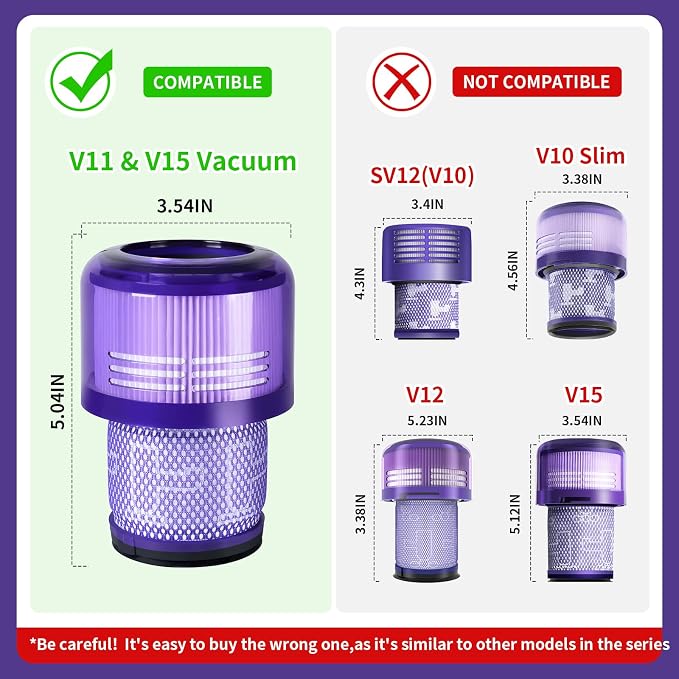 OTTWL 3 Packs Vacuum Filters Replacement Parts Compatible - Image 5