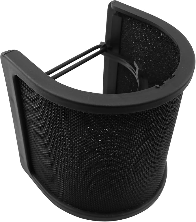 E-outstanding Microphone U-shaped Pop Filter Black Filter Protective Cover - Image 3