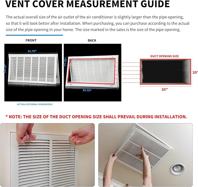 30'' x 20'' Return Air Grille Return Vent Cover - Image 6