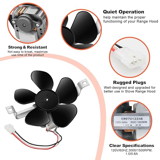 S97012248 97012248 Range Hood Fan Motor Compatible - Image 7