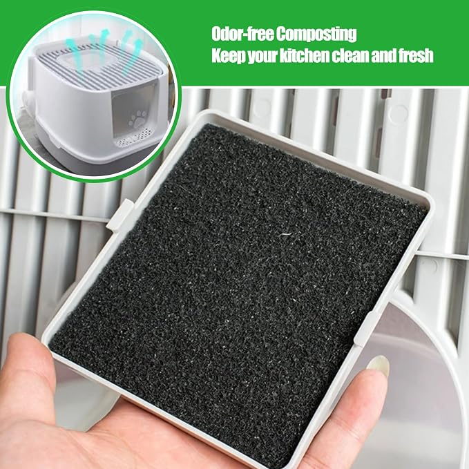 Eagles Square Compost Bin Filters, 4.7" x 4.7" x 0.4" Charcoal Filters - Image 6
