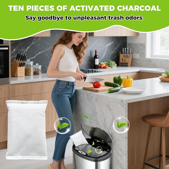 10-Pack Activated Charcoal Odor Absorber Filter Refills Compatible - Image 2