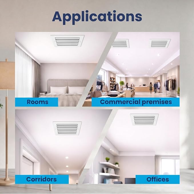 6x8 Aluminum HVAC Vent Cover Wall Ceiling Register 1-Way Air Flow Multi-Shutter - Image 5