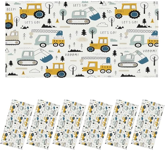 6 Pcs Fluorescent Light Covers for Ceiling Lights Colorful Construction Vehicle by Unknown