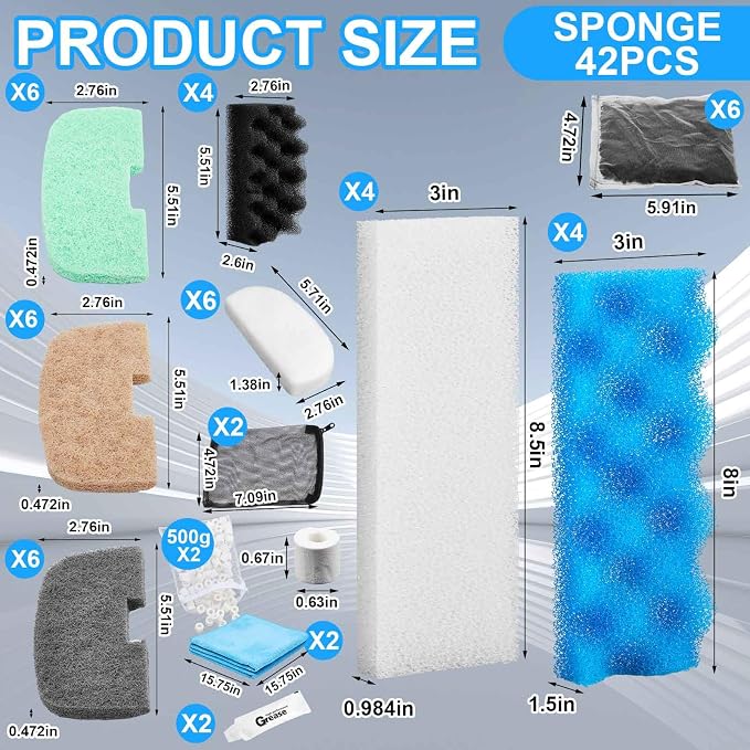 50 Pcs Compatible with Fluval 206/207 Filter Media Canister Filter Maintenance - Image 2