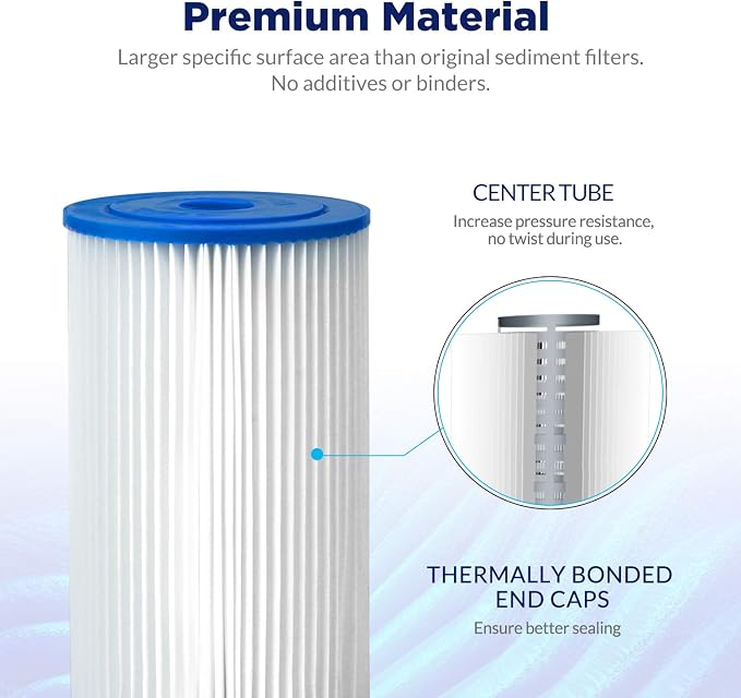 Membrane Solutions 20 Micron Pleated Water Filter Home 10"x4.5" Whole House - Image 5