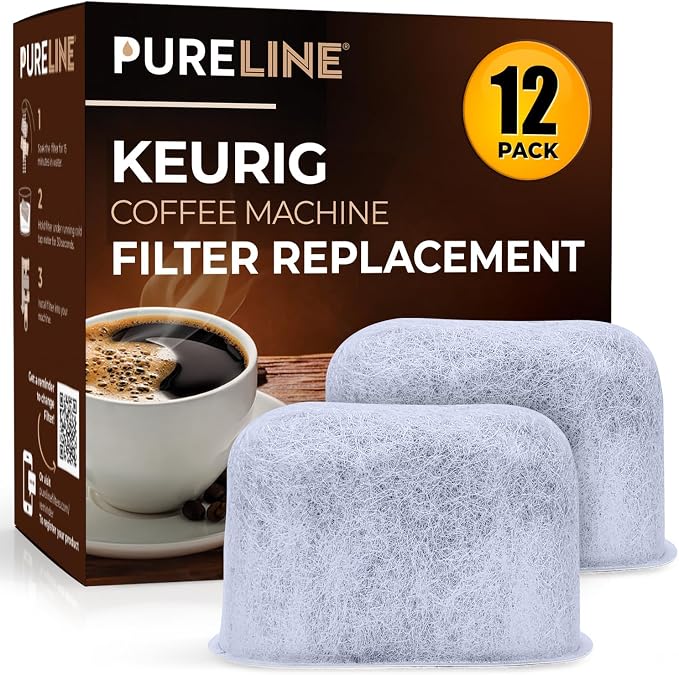 Keurig Filter Replacement, 12 Pack Compatible Charcoal Water Filter Replacement by PURELINE
