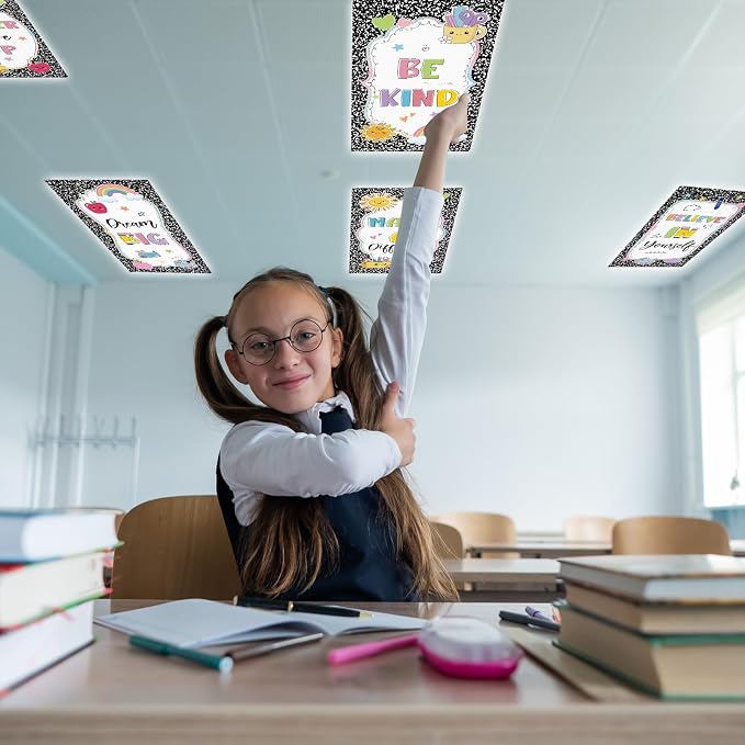 8Pcs Classroom Light Covers for Fluorescent Lights, Composition Inspirational - Image 7