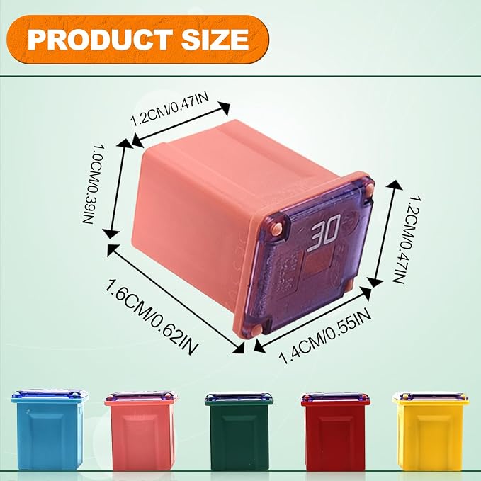 10pcs Jcase Fuse Assortment Automotive Low Profile Box Shaped Micro Cartridge - Image 2