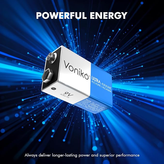 Voniko 96-Pack 9V Batteries, Long-Lasting 9 Volt Battery - Image 2