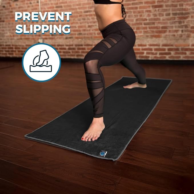 Youphoria Yoga Microfiber Non-Slip Towel - Hot Yoga Mat Towel for Enhanced Grip and Sweat Absorption